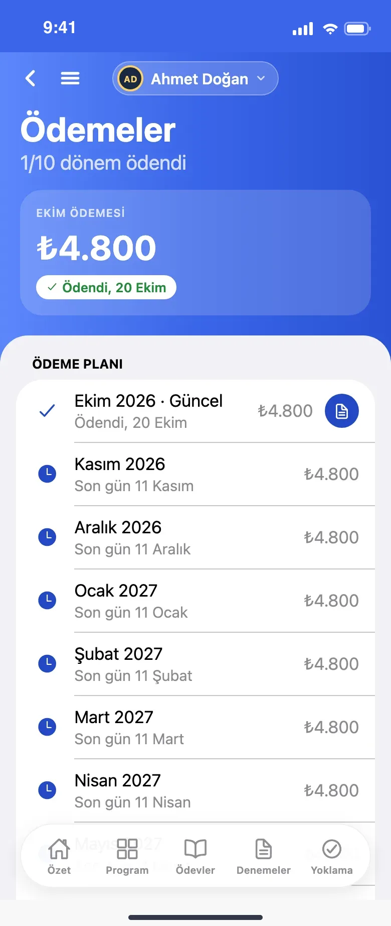 Velinin taksit planı