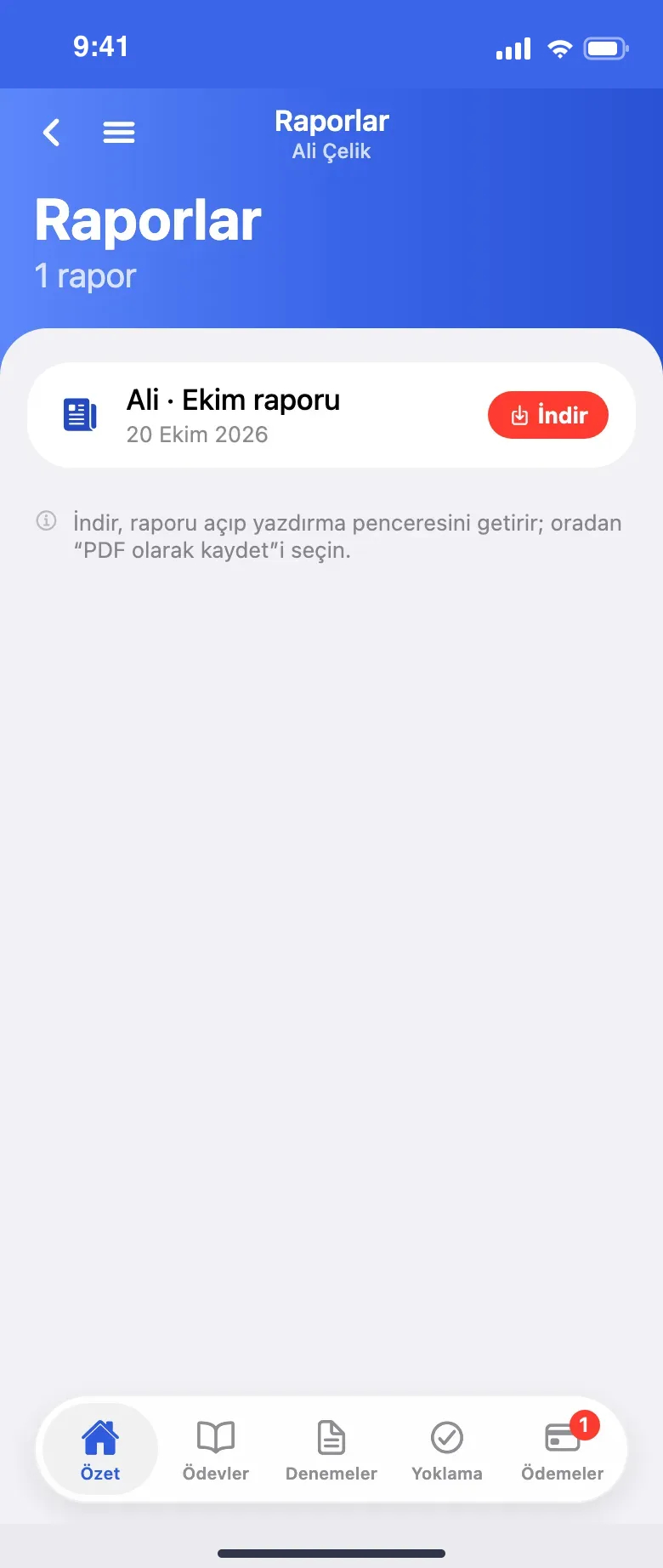 Velinin raporları
