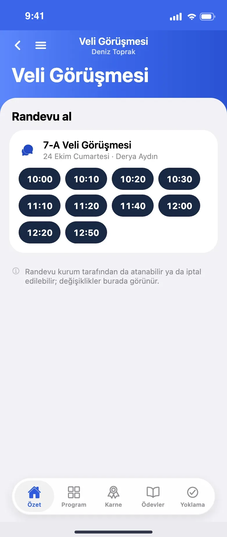Görüşme randevusu